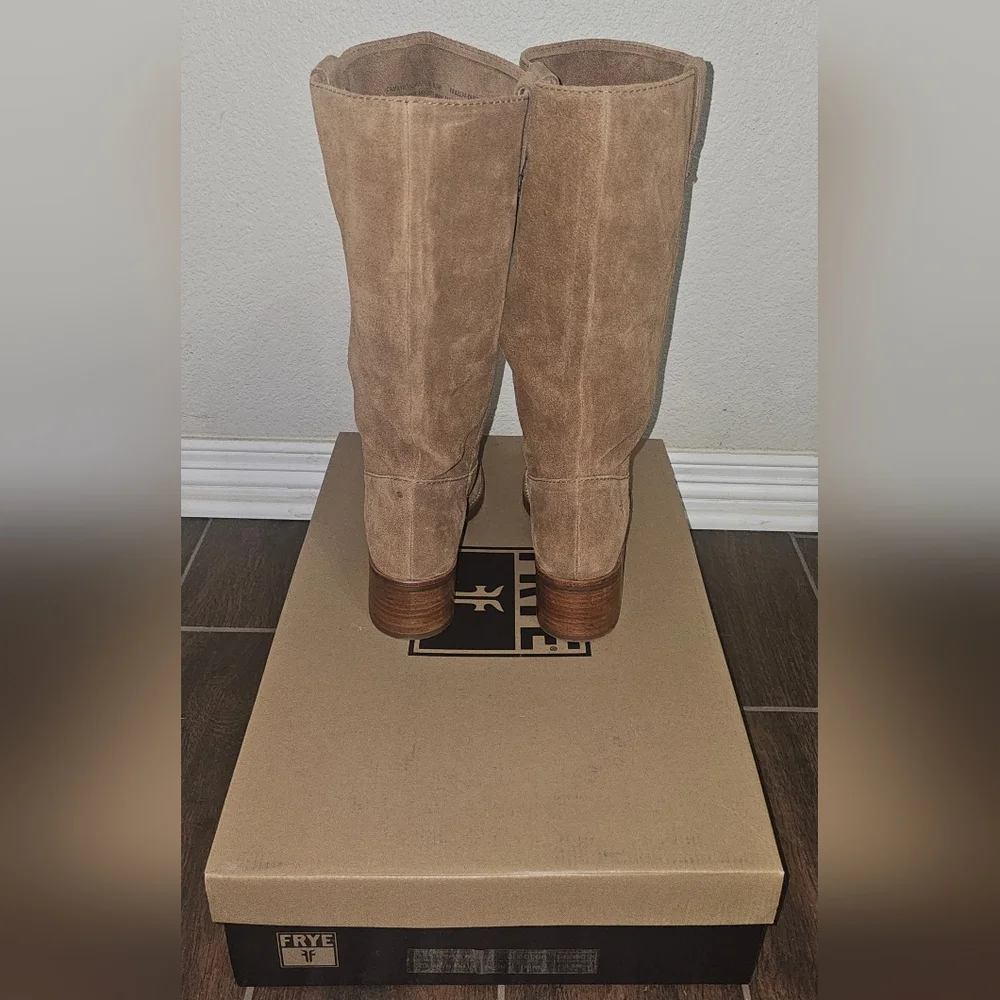 Frye Camryn Tall Pull On Suede Boots - Picture 2 of 5